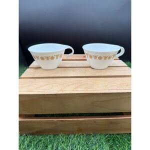 Vintage Corelle by Corning Butterfly Gold Creamer Pitchers - Set of 2